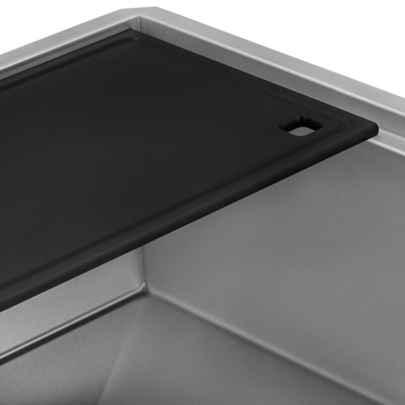 Ruvati 17 x 11 inch Matte Black Composite Replacement Cutting Board for Ruvati Workstation Sinks - RVA1217BWC