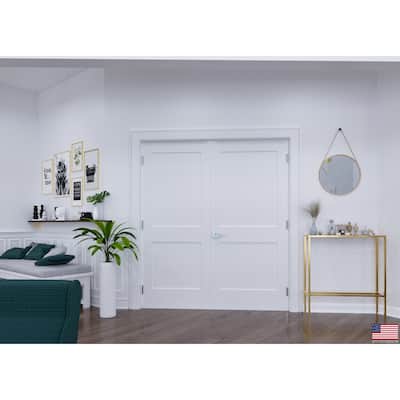 RESO Interior Door Double Door Solid Core Double Panel Style