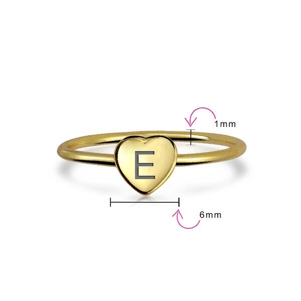 Letter Block Alphabet Initial Heart Monogram Signet Ring Gold Plated Overstock Gold Tone 7