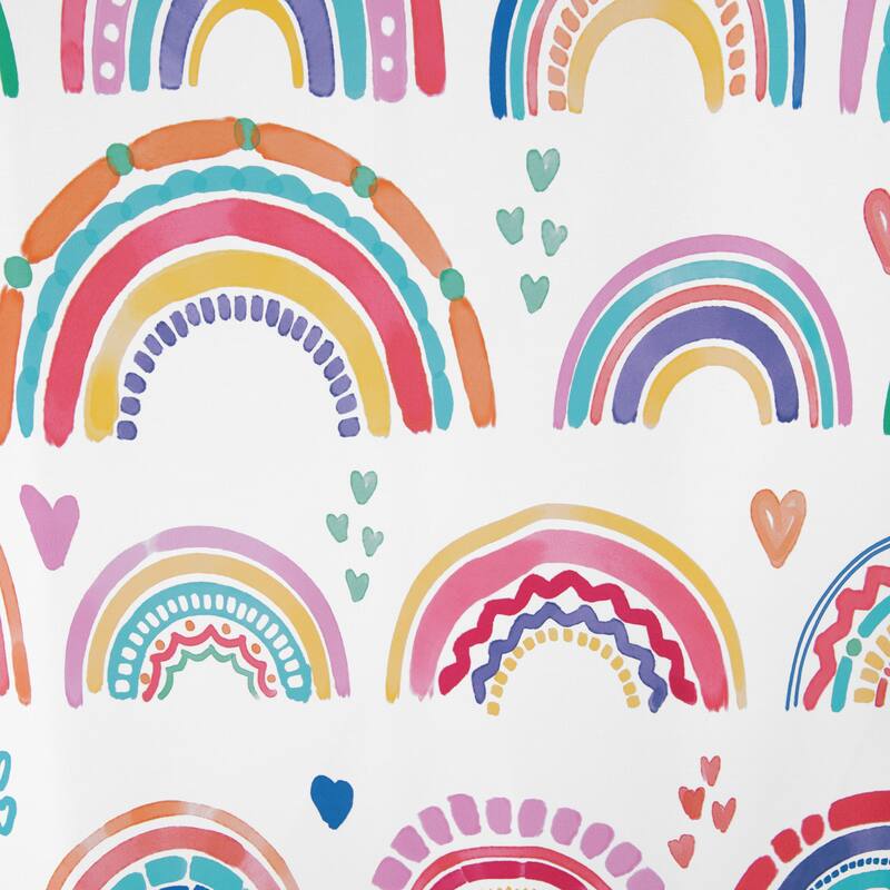 Rainbow Hearts Shower Curtain