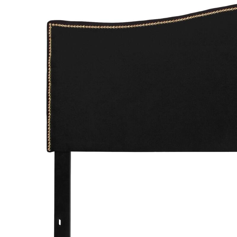 Arched Upholstered Headboard with Nailhead Trim