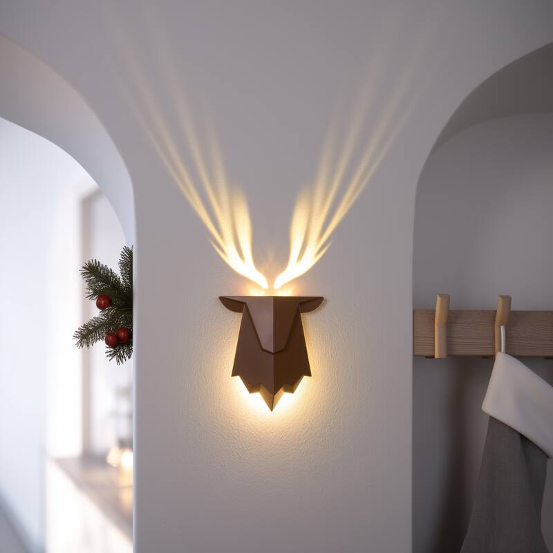 Rechargeable 3D Reeindeer Antler Wall Lamp
