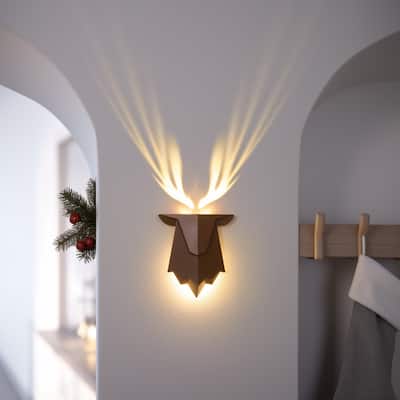 Rechargeable 3D Reeindeer Antler Wall Lamp