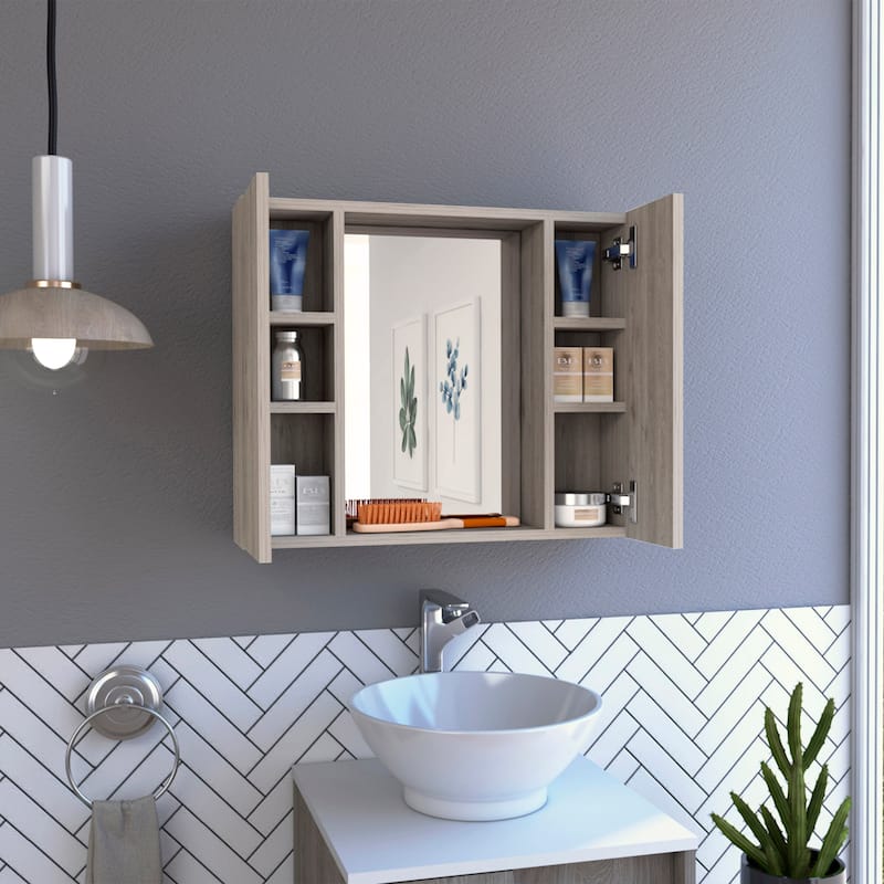 Artemisa Medicine Cabinet with Double Door, Mirror, and External Shelf - N/A