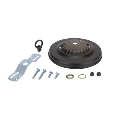 Aspen Creative Traditional Light Fixture Canopy Kit, 5" Diameter with Collar Loop, 7/16" Center Hole, Oil Rubbed Bronze
