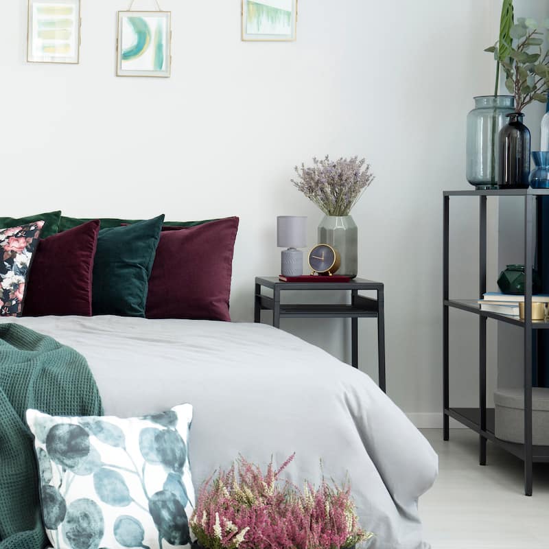 Floral Textured Ceramic Table Lamp with Drum Shade - 10" - Gray