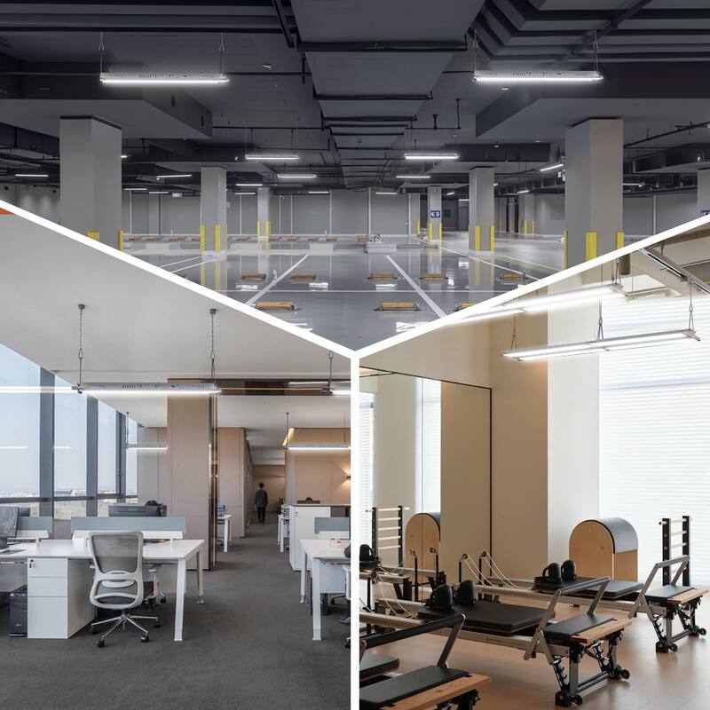 2 Pack 2FT LED Linear High Bay Shop Light, 150W LED Shop Light, 19500lm 130LM/W, 100-277V, 0-10V Dim, 5000K