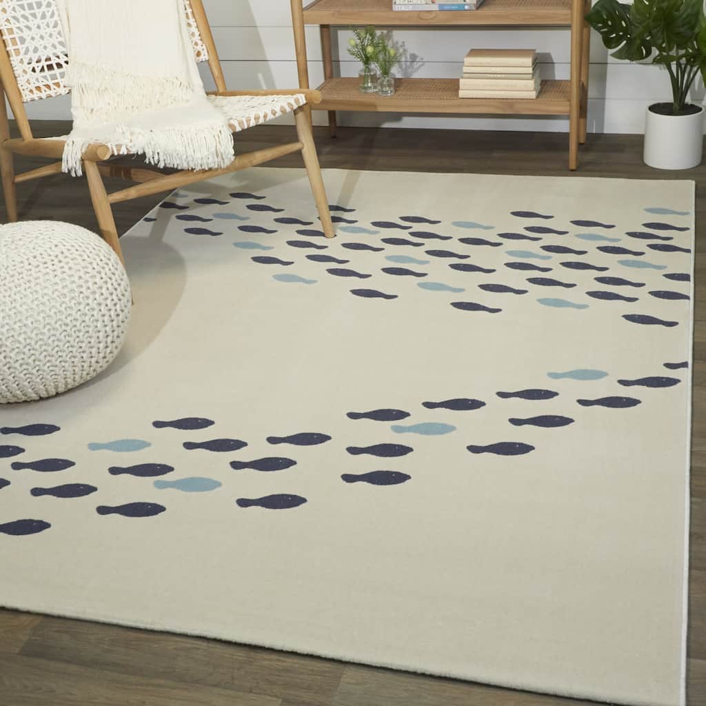 Fish School Coastal Area Rug
