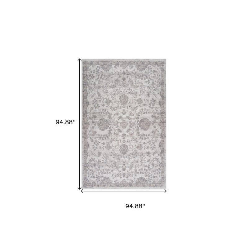 Bihi Distressed Floral Traditional Stain Resistant Woven Area Rug By HomeRoots