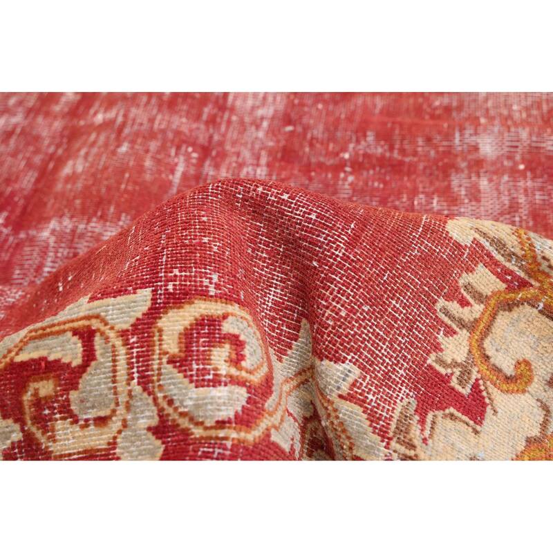 ECARPETGALLERY Hand-knotted Antalya Vintage Red Wool Rug - 7'4 x 11'0