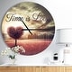 preview thumbnail 9 of 8, Designart 'Time is Love Pink Heart Tree' Oversized Quote Wall CLock 23 in. wide x 23 in. high