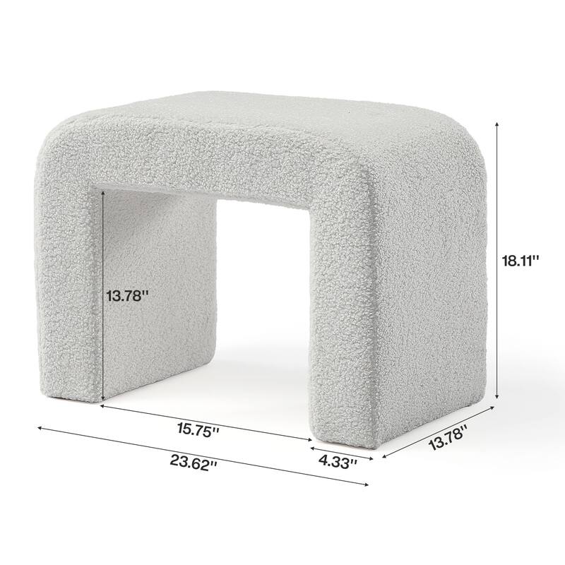 Modern Vanity Stool Upholstered Ottoman Arched Footstool for Home