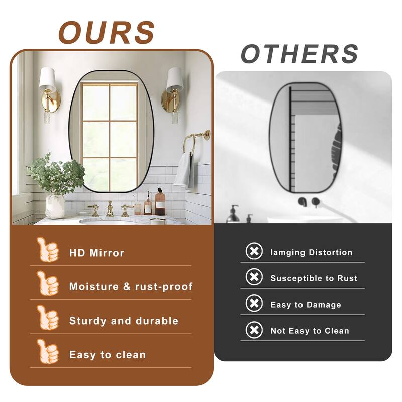 Oval Wall Mirror Bathroom Mirror for Over Sink