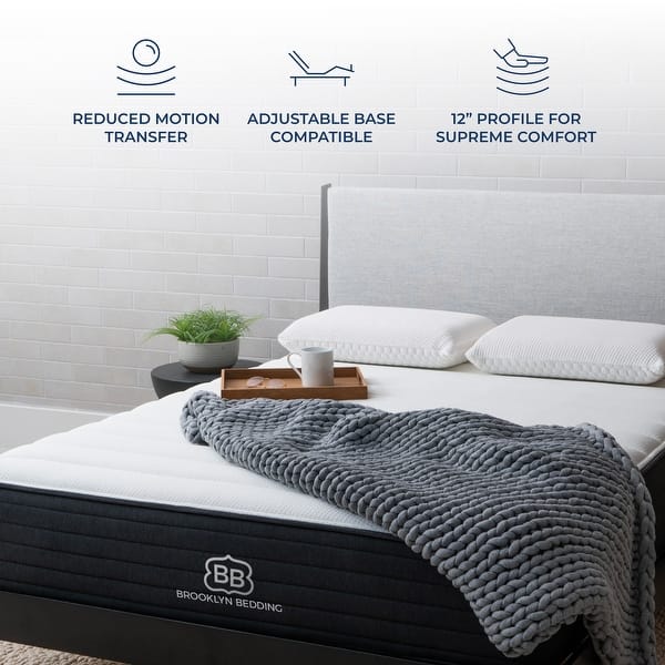 Colchón Matrimonial De Memory Foam Y Resortes Emma Premium Hybrid Blanco Y Gris - 150cm X 46cm X
