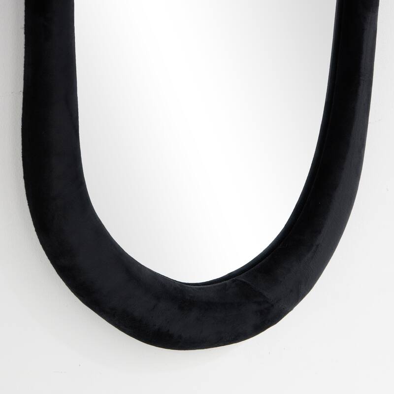 Velvet Abstract Wavy Wall Mirror - Black or White - Roche River Decor