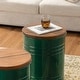 preview thumbnail 63 of 71, Glitzhome Industrial Farmhouse Round Storage Side Tables (Set of 2)