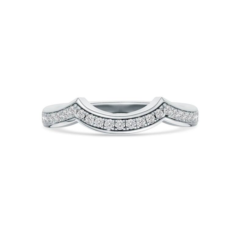 1/6ct TDW Diamond Contour Wedding Band in 10K Gold for Women
