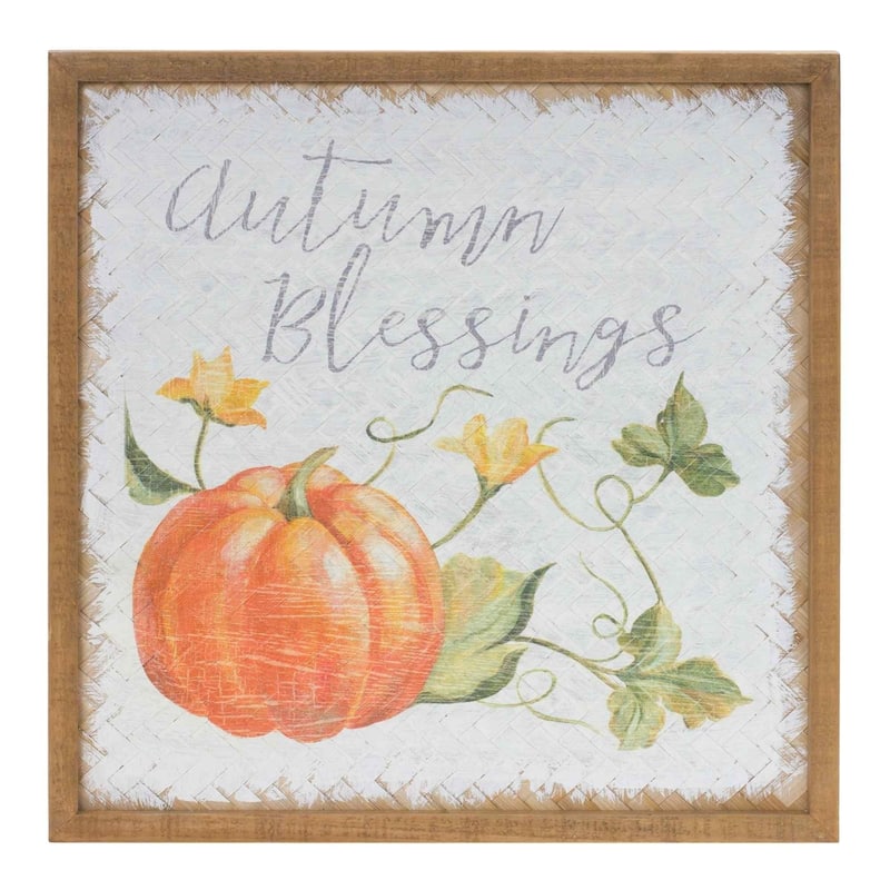 "Autumn Blessing" Pumpkin Wall Signs - 15.75" - Multi-Color - Set of 2
