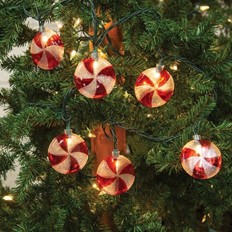 Red White Peppermint Candy Lights 6ft Indoor Decorative Strand - Size: 6' long