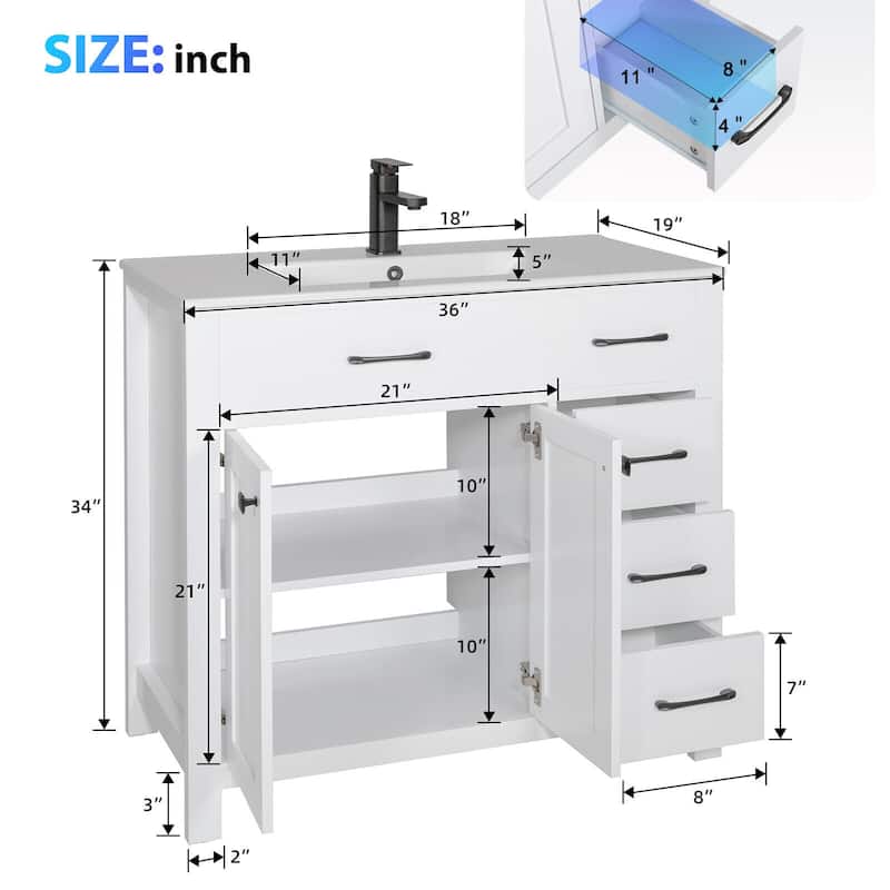 Sink Bathroom Vanity with Counter top Set