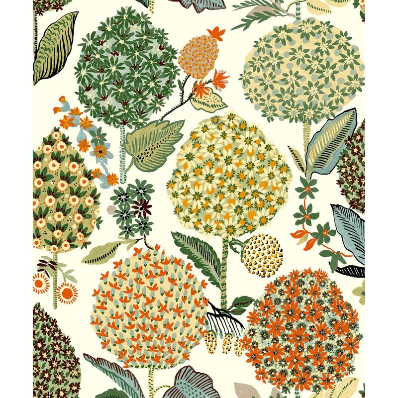 NextWall Blooming Bulbs Peel and Stick Wallpaper - 20.5 in. W x 18 ft. L - Melon & Spruce