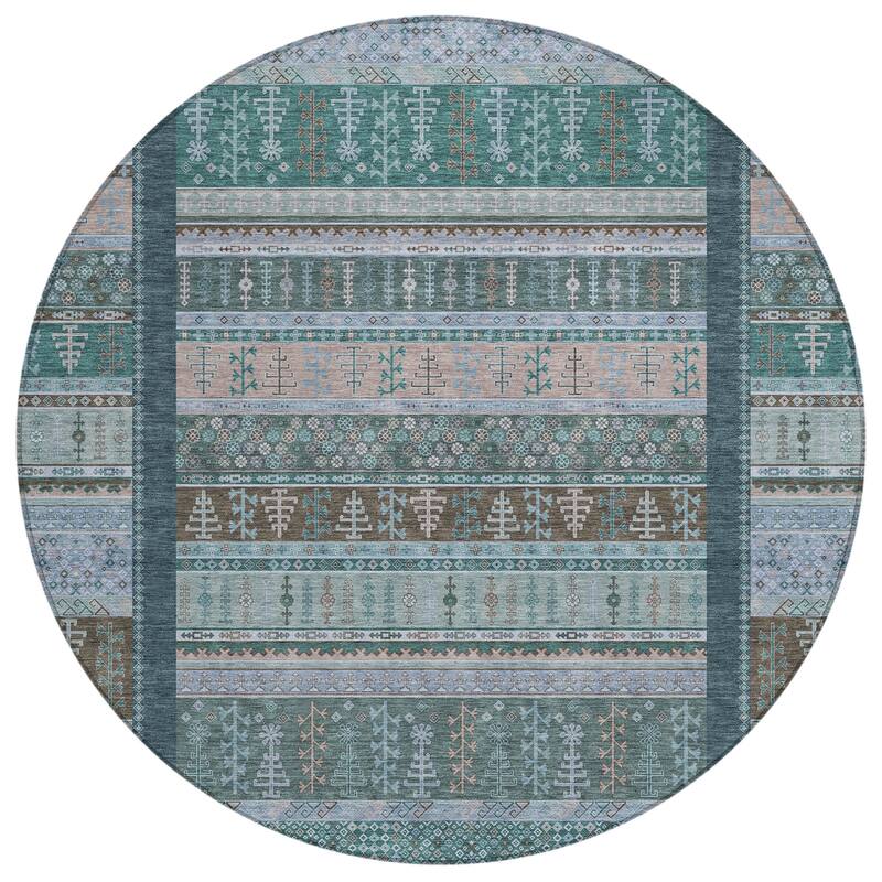 Machine Washable Indoor/Outdoor Global Kilim Chantille Rug