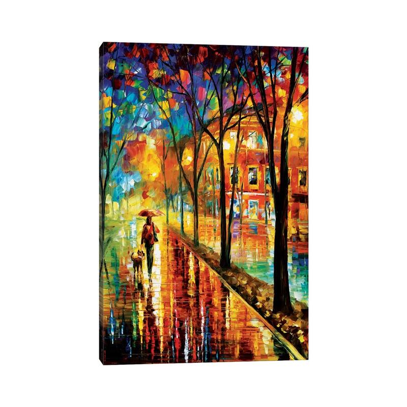 iCanvas "Walk With Dog" by Leonid Afremov Canvas Print
