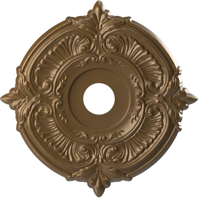 3 1/2" Inside Diameter - Attica Thermoformed PVC Ceiling Medallion - 19" Outside Diameter - Metallic Champagne Bronze