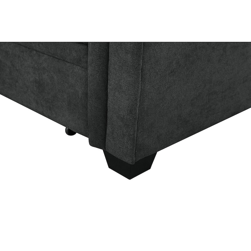 Reversible Sleeper Sectional Sofa with Storage Chaise, USB Charging Ports and Pocket