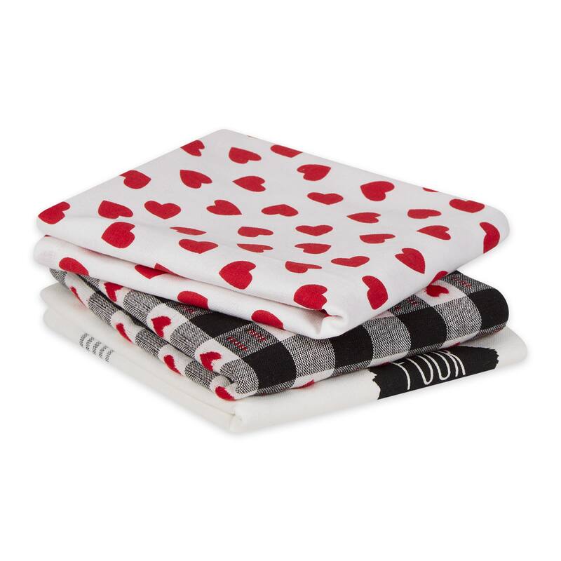 Assorted Valentines Dishtowel (Set of 3) - 9.5x6.5"