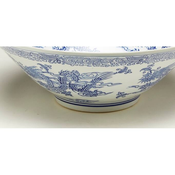 Aa Importing 59818 16 Inch Blue & White Bowl - 6 X 16 X 16 inches
