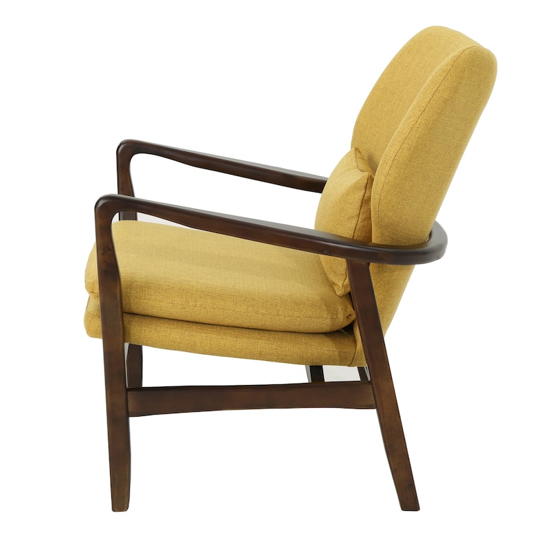 Mid-century Modern Club Chair, Upholstered Armchair With Birch Wood Legs