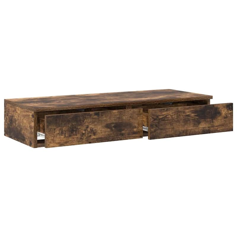 vidaXL Bed Drawers Smoked Oak 31.50 x 14.37 x 6.50 in Engineered Wood