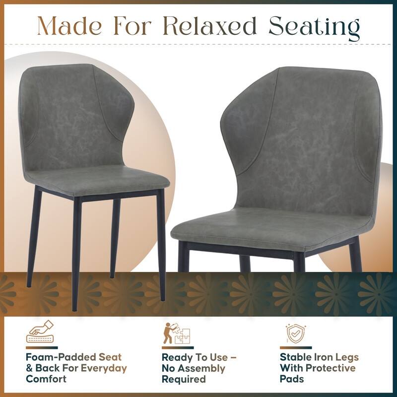 Mosaic Modern Fabric Upholstered Accent Dining Chair With Metal Legs & Curved Backrest Side Chair for Home or Office (Set of 4)