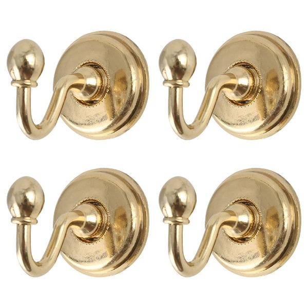 Curtain Tieback Hooks Zinc Alloy Vintage Curtain Drapery Holder Window Wall Hooks Clothes Hanger, Set of 4, Gold Tone