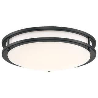 Access Lighting Solero III 14in W LED Flush Mount - Matte Black - Acrylic Lens - Dedicated LED