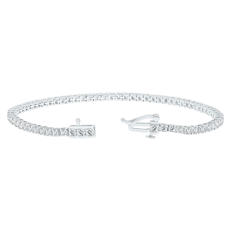 Marquee 3 Carat TW Diamond Tennis Bracelet in 14K White Gold