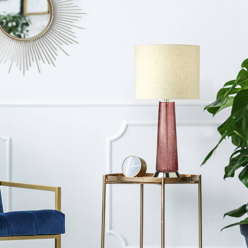 Felix River of Goods Blue and Beige Glass and Metal 22-Inch Table Lamp