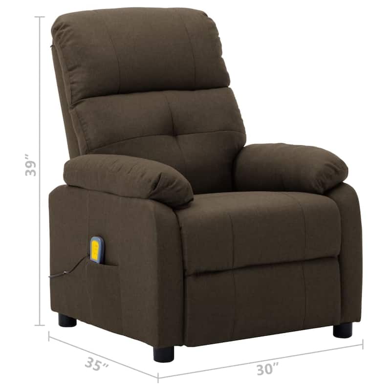 vidaXL Massage Chair Massaging Recliner Push Cozy Chair for Elderly Fabric - 30" x 35.4" x 39.4"
