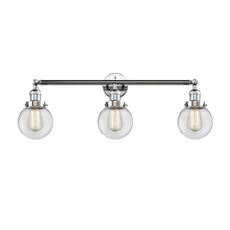 Innovations Lighting Beacon 3 Light 30" Wide Bathroom Vanity Light - Polished Chrome / Clear