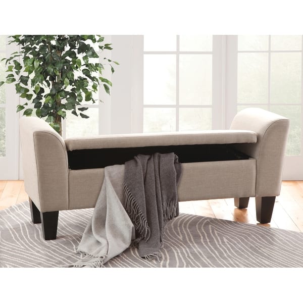 Upholstered Claire Storage Bench Overstock 12755197