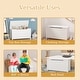 preview thumbnail 22 of 20, 32 Inch Kids Wooden Toy Box Storage with Safety Hinged Lid