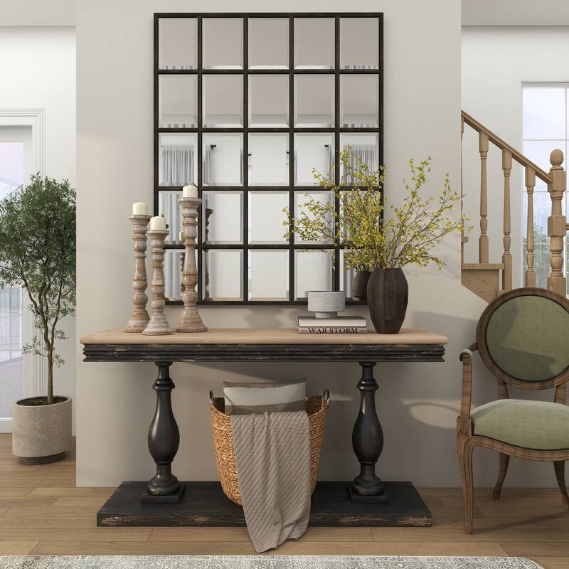 Brown Mango Wood Handmade Candle Holder with Turned Style (Set of 3)