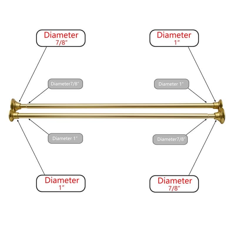 Utopia Alley Adjustable 72-Inch Double Shower Curtain Tension Rods - Rust-Proof Aluminum with Rubber End Cap