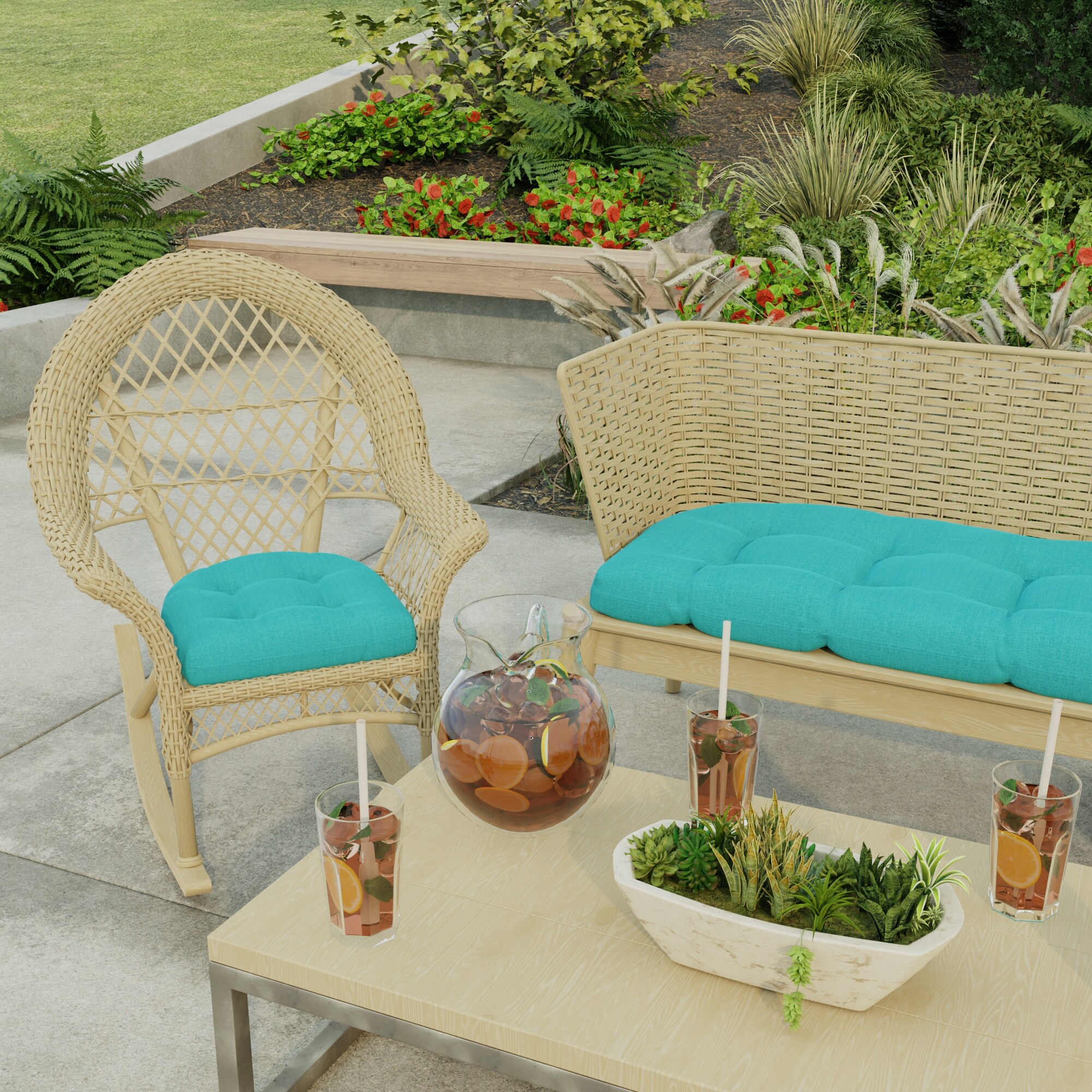 19 x 19 Outdoor Wicker Seat Cushion Set of 2 19 L x 19 W x 4 H Bed Bath Beyond 35438910