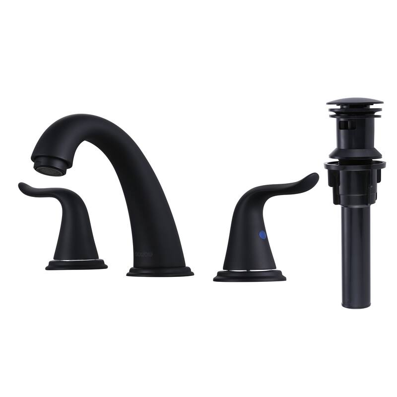 WOWOW Elegant Dual-Handle Bathroom Sink Faucet - Matte Black