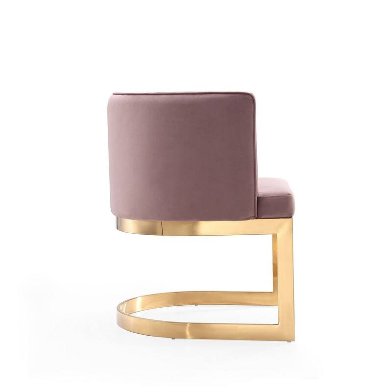 Aura Polished Brass Velvet Dining Chair