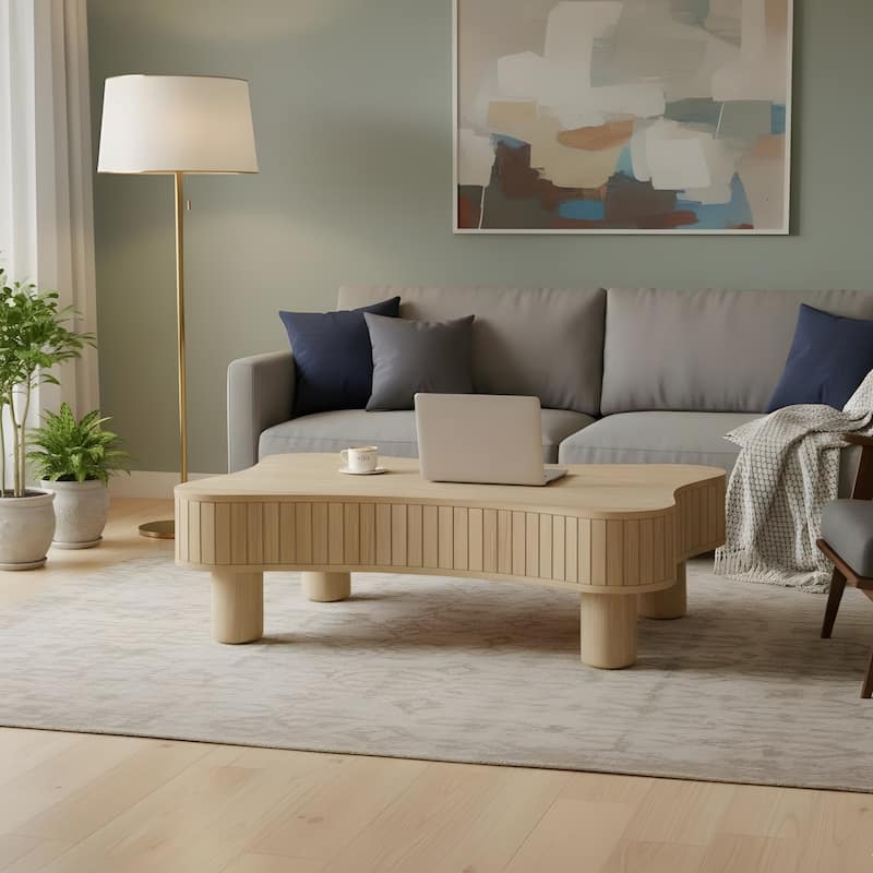 Rustic Lift Top Coffee Table with Hidden Storage - Natural Wood