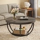 preview thumbnail 6 of 43, 31.7" Round Coffee Table, Rustic 2-Tier Center Table with Storage Open Shelves