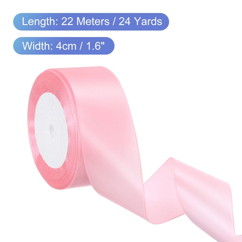 24 Yards Satin Ribbon Polyester for Gift Decoration - Pink